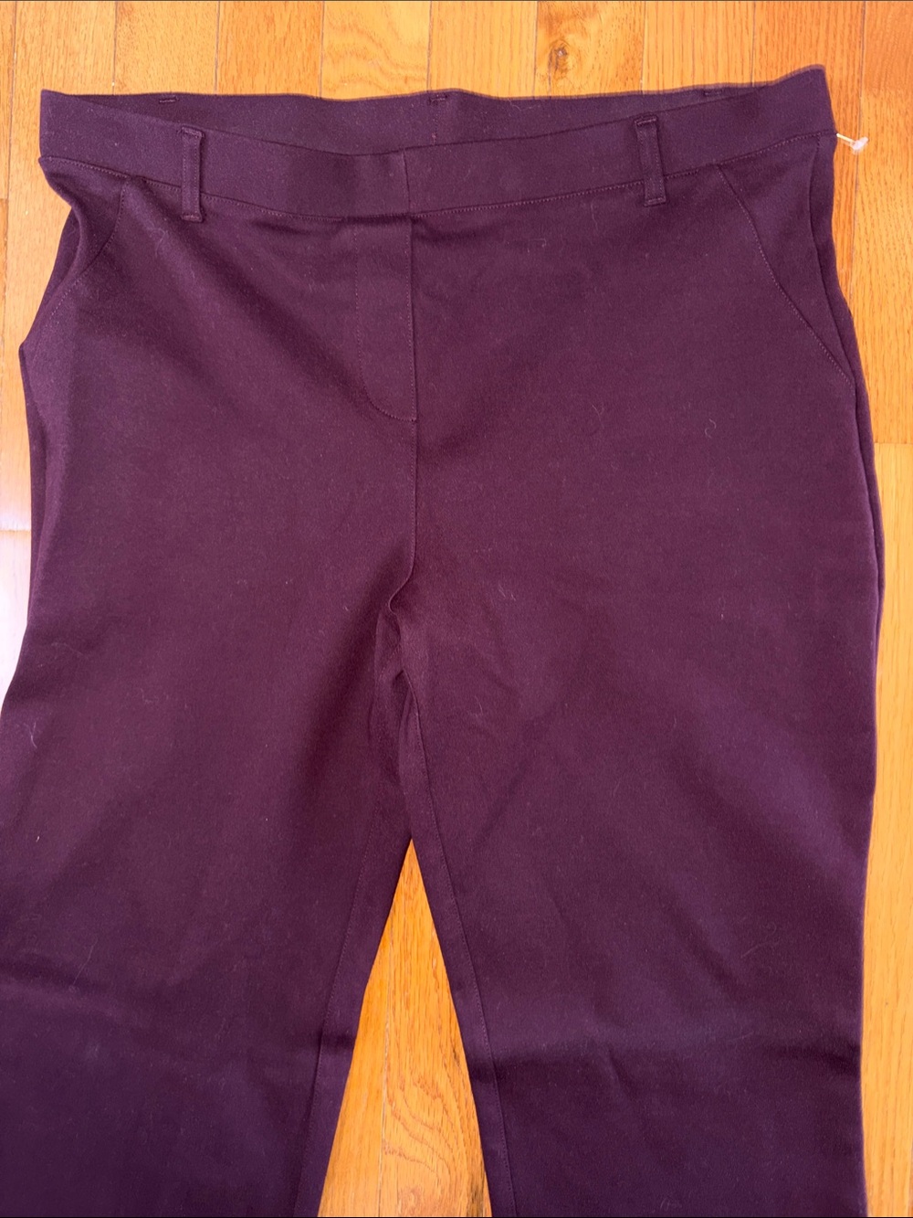 Quince Ultra-Stretch Ponte Straight Leg Pants Burgundy Size Large - Picture 6 of 7